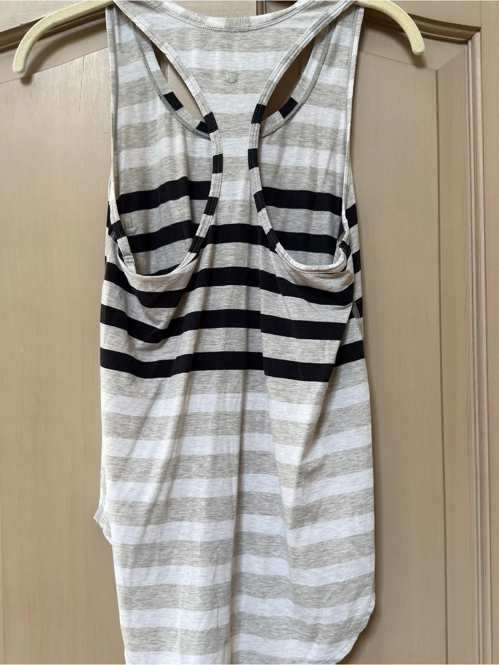 Lululemon Striped Racerback Pocket Tank - Cream & Black